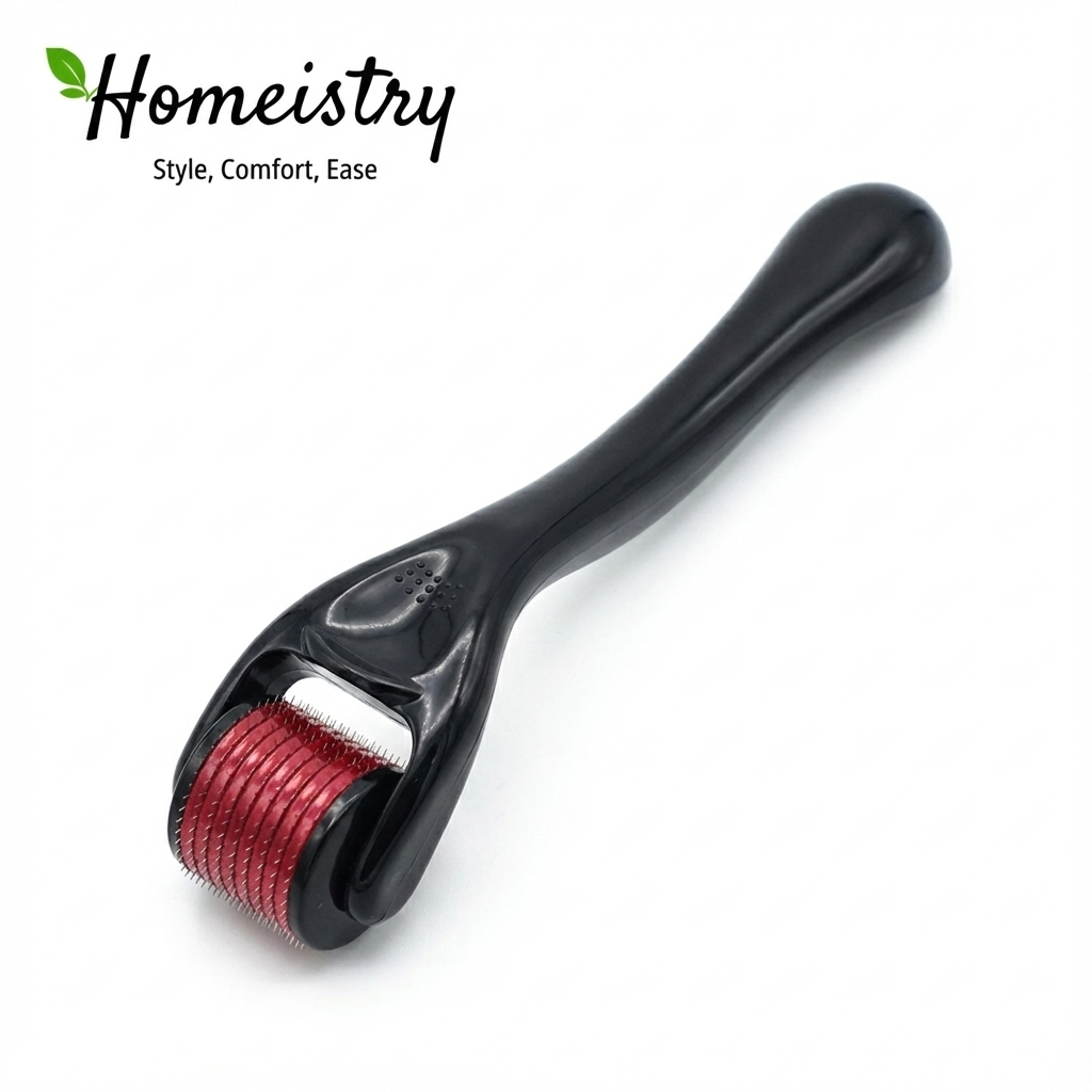 Black and red roller tool on a white background with 'Homeistry' branding.
