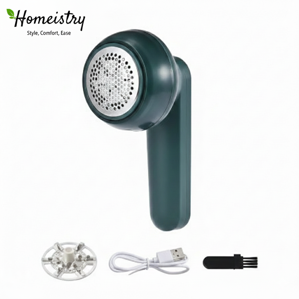 Handheld device with attachments on a white background, featuring the Homeistry brand.