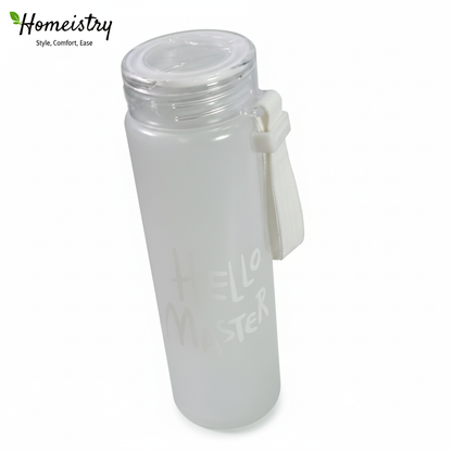 White water bottle with text on a white background, featuring the Homeistry brand.