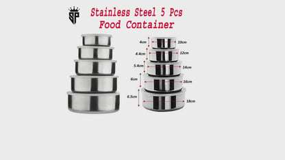 Strainless Steel 5 Pcs food container